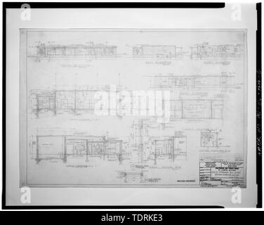 Photocopie de plan de construction, datée du 6 août 1958, Eborie M. Smith Associates, Inc., Detroit, en possession de la Base de Selfridge Museum, Mt. Clemens, Michigan. PLAN D'ÉTAGE, feuille 4 DIMENSIONS 33-04-03. - Selfridge Field, Bâtiment n° 181, rue de l'offre at Walnut Street, Mount Clemens, comté de Macomb, MI Banque D'Images