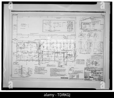 Photocopie de plan de construction, datée du 13 mai 1958, U.S. Army Engineer District, Detroit, en possession de la Base de Selfridge Museum, Mt. Clemens, Michigan. PLAN D'ÉLÉVATION ET DÉTAILS, feuille 3 de 3, dossier SF 5-970. - Selfridge Field, Bâtiment n° 801, côté ouest de Jefferson Avenue au sud de l'Avenue George, Mount Clemens, comté de Macomb, MI Banque D'Images