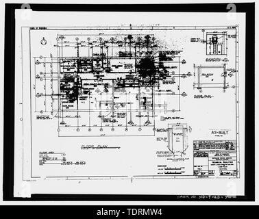 Copie photographique du dessin de construction d'origine, datée du 10 juillet 1973 (dessin original en la possession d'Army Corps of Engineers des États-Unis, Huntsville Division). Plan du salon - Stanley R. Mickelsen complexes de sauvegarde à distance, des opérations de lancement, près de la route de la sortie de route de patrouille, Nekoma, Cavalier Comté, ND Banque D'Images