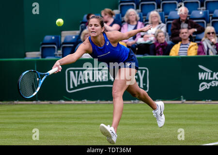 BIRMINGHAM, ANGLETERRE 18 juin Julia Goerges (Allemagne) au cours de sa ronde de 32 match avec Dayana Yastremska (Ukraine) au cours de la Nature Valley Classic Tennis Tournament à Edgbaston, Birmingham Club Prieuré le mardi 18 juin 2019.(Crédit : Andy Whitehead | MI News) Credit : MI News & Sport /Alamy Live News Banque D'Images