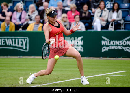 BIRMINGHAM, ANGLETERRE 18 juin Dayana Yastremska (Ukraine) au cours de sa ronde de 32 match avec Julia Goerges (Allemagne) au cours de la Nature Valley Classic Tennis Tournament à Edgbaston, Birmingham Club Prieuré le mardi 18 juin 2019.(Crédit : Andy Whitehead | MI News) Credit : MI News & Sport /Alamy Live News Banque D'Images