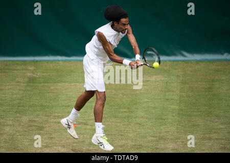 Dustin BROWN (GER) avec ballon, simple action avec ball, action, plein la figure, tennis, 27e Open 2019 NOVENTI, ATP World Tour sur 18.06.2019 à Halle (Westf.)/Allemagne. Dans le monde d'utilisation | Banque D'Images