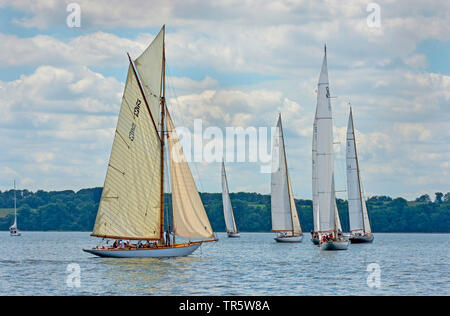 Course à voile sur la mer Baltique, Danemark Banque D'Images