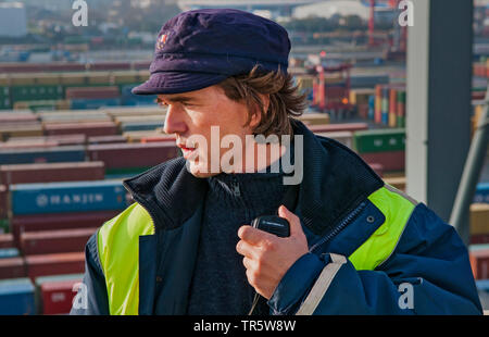 Pilote portuaire au port, si Hamburf, Allemagne, Hamburg Banque D'Images