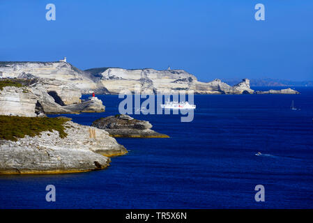 Côte près de Bonifacio en Corse du Sud, de l'île cap Pertusatu, France, Corse, Bonifacio Banque D'Images