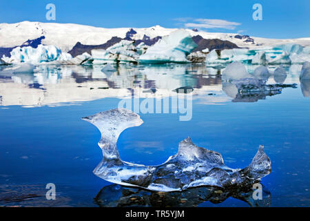 Pièce d'ica dans le lagon du glacier de l'Islande, Joekulsarlon, est de l'Islande, Hornarfjoerdur, Vatnajoekull National Park Banque D'Images
