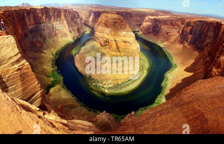 Horseshoe Bend vu depuis le belvédère, USA, Arizona, Page Banque D'Images