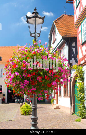 Maison à colombages place du marché, l'Allemagne, Hesse, Seligenstadt Banque D'Images