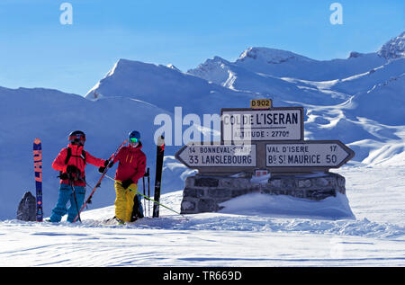 Ski de Randonnée au col de l'Iseran, France, Savoie, val d isere Banque D'Images
