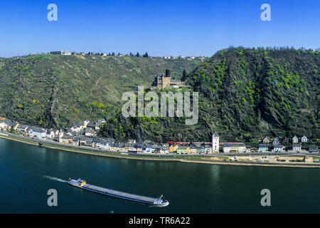 Château Gutenfels, Allemagne, Rhénanie-Palatinat, Rheingau, Kaub Banque D'Images