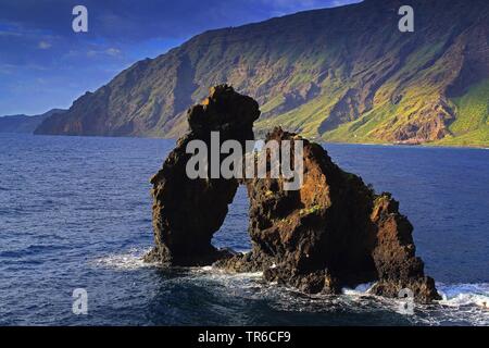 La formation rocheuse Roque de Bonanza et Parador, Canaries, El Hierro Banque D'Images