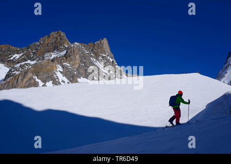 Ski de randonnée en montagne Paysage, France, Savoie, Pralognan Banque D'Images
