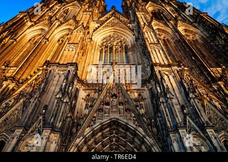 Façade ouest de la cathédrale de Cologne, en Allemagne, en Rhénanie du Nord-Westphalie, Rhineland, Cologne Banque D'Images