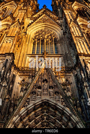 Façade ouest de la cathédrale de Cologne, en Allemagne, en Rhénanie du Nord-Westphalie, Rhineland, Cologne Banque D'Images