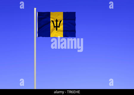 Pavillon de la Barbade contre le ciel bleu, la Barbade Banque D'Images