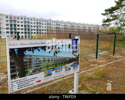 La rénovation du bâtiment d'une ancienne caserne de la RDA à un hôtel dans Binz-Prora , Allemagne, Mecklembourg-Poméranie-Occidentale, Ruegen BINZ Banque D'Images