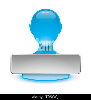 3D-Alien-Icon avec signe vide au premier plan Banque D'Images