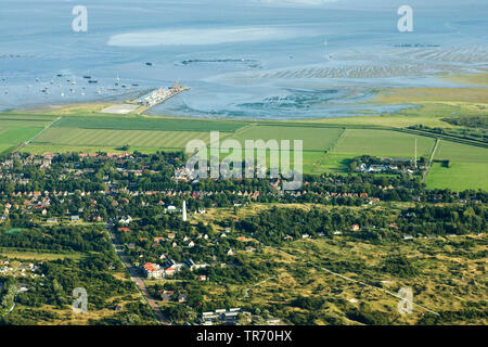 Photo aérienne de Schiermonnikoog Frise, Pays-Bas, Banque D'Images