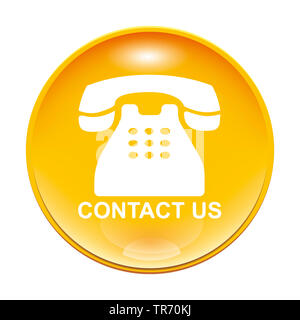 3D computer graphic, symbolique Bouton avec texte CONTACTEZ-NOUS Banque D'Images