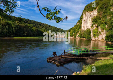 Danube entre Kelheim et monastère de Weltenbourg, réserve naturelle Welternburger Enge, Allemagne, Bavière, Niederbayern, Basse-Bavière, Kelheim Banque D'Images