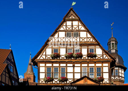 Hôtel de ville historique, l'Allemagne, en Rhénanie du Nord-Westphalie, à l'Est de la Westphalie, Hoexter Banque D'Images