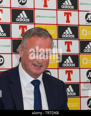 Stade national de football à Windsor Park, Belfast, Irlande du Nord, Royaume-Uni. 30 mai 2019. L'Irlande du manager Michael O'Neill a nommé son équipe pour l'UEFA EURO 2020 jeux de qualification contre l'Estonie (Tallinn, le samedi 08 juin) et au Belarus (Minsk, mardi 11 juin). L'Irlande du Nord en ce moment haut Groupe C avec six points de deux jeux. Crédit : David Hunter/Alamy Live News. Banque D'Images