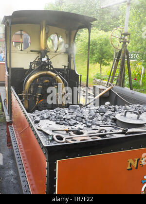 Covertcoat est un 0-4-0ER 'Quarry Hunslet' construit en 1898 par la société moteur Hunslet de Leeds, le chemin de fer à vapeur de Launceston, Cornwall, UK Banque D'Images