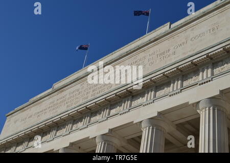 Inscription sur Auckland War Memorial Museum Banque D'Images