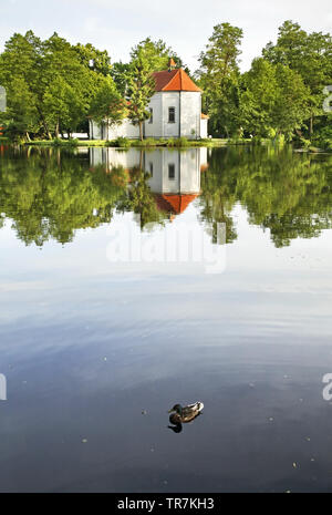 Église de Saint-Jean de Nepomuk sur l'eau en Zwierzyniec. Pologne Banque D'Images