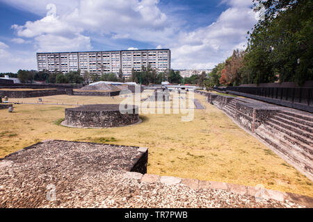 Plaza de las Tres Culturas (trois carrés de culture) à Tlatelolco - Mexico, Mexique Banque D'Images