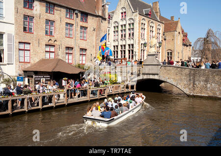 Bruges, visites en bateau, Belgique, Europe Banque D'Images