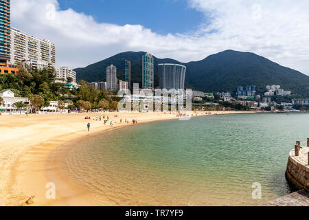 La plage de sable à Repulse Bay, Hong Kong, Chine Banque D'Images