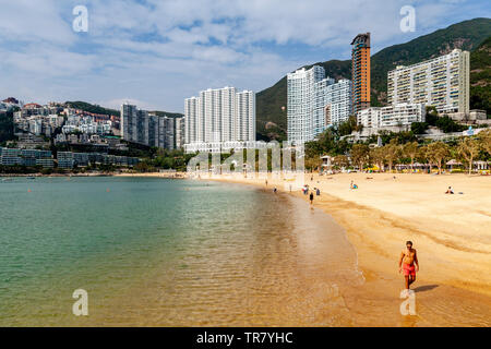 La plage de sable à Repulse Bay, Hong Kong, Chine Banque D'Images