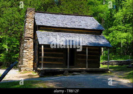 John Oliver, l'un des premiers colons, homestead à Cades Cove. Banque D'Images