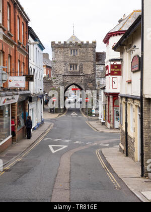 13e siècle Southgate Arch, Launceston, Cornwall, UK Banque D'Images