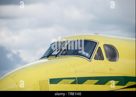 Pilotage d'un avion ambulance Banque D'Images