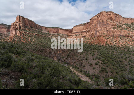 Sentiers de randonnée mènent dans ce désert près de Fruita, Colorado. Banque D'Images