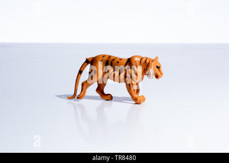 Tigre en plastique Vintage toy figure. Banque D'Images