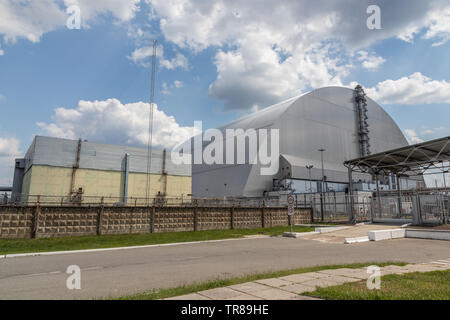 Mai 2019 - centrale nucléaire de Tchernobyl, réacteurs 4, zone d'exclusion de Tchernobyl, l'Ukraine Banque D'Images