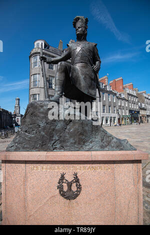 Gordon Highlander Memorial, Castlegate, Aberdeen, Écosse, Royaume-Uni Banque D'Images