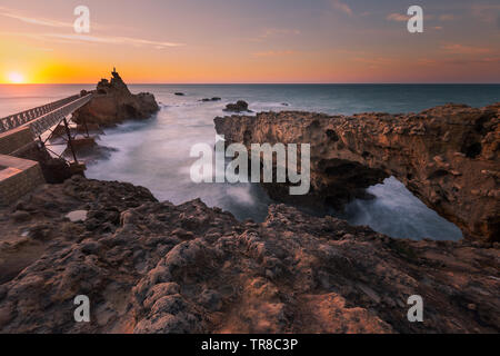 Ville de Biarritz avec son magnifique littoral, au nord du Pays Basque. Banque D'Images