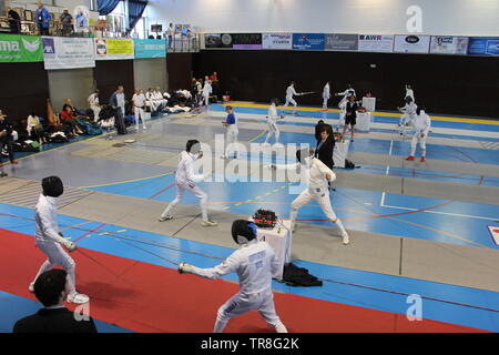 Championnat d'Europe d'escrime Vétérans 2019 1ère journée à Cognac Banque D'Images