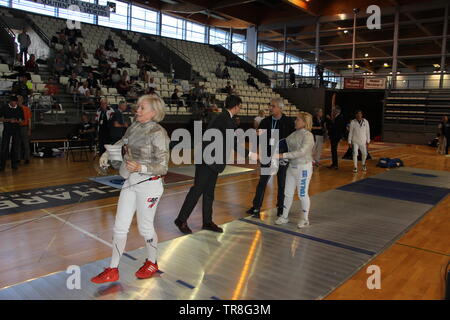 Championnat d'Europe d'escrime Vétérans 2019 1ère journée à Cognac Banque D'Images