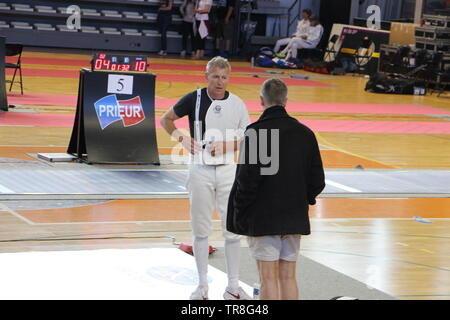 Championnat d'Europe d'escrime Vétérans 2019 1ère journée à Cognac Banque D'Images