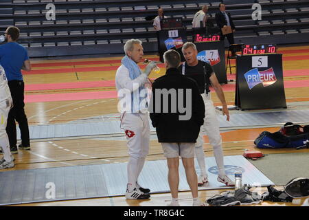 Championnat d'Europe d'escrime Vétérans 2019 1ère journée à Cognac Banque D'Images