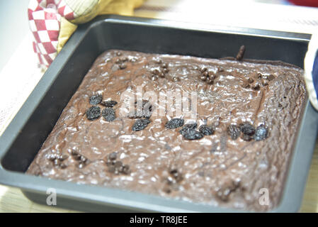 Faire du chocolat brownie fait maison. Banque D'Images