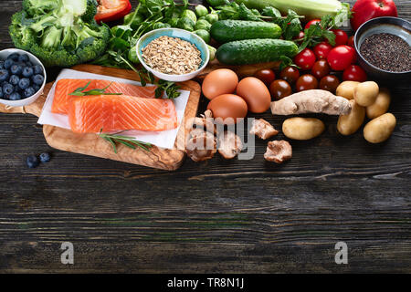 Sélection d'aliments sains pour manger propre.Image with copy space Banque D'Images