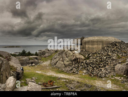 Syreneset fort, bunker allemand dans la côte de la Norvège Banque D'Images