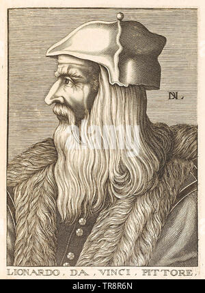 LEONARDO DA VINCI (1452-1519) mathématicien de la Renaissance italienne Banque D'Images