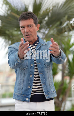 72e édition du Festival du Film de Cannes : photocall pour le film ÒPain et gloire" (espagnol : ÒDolor y gloria') avec Antonio Banderas, le 18 mai, 2019 Banque D'Images